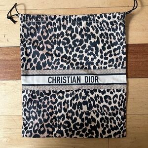 Dior Leopard Print Drawstring Bag